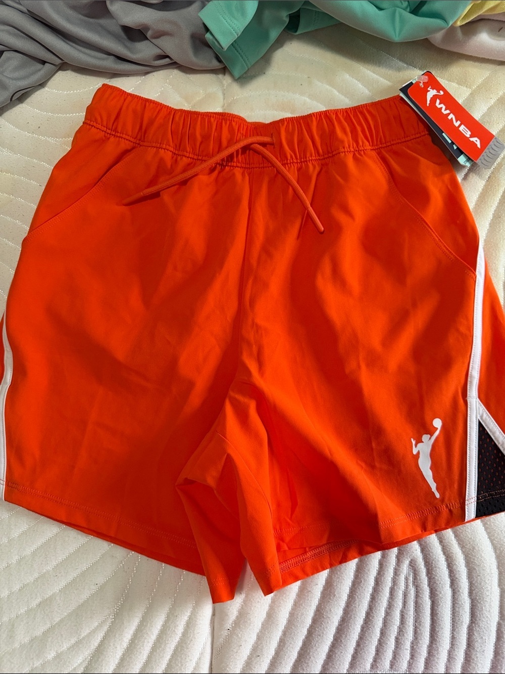 DSG Kids Orange Athletic Shorts with White Logo